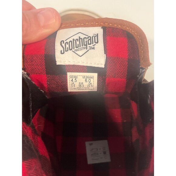 Vans Sk8-Hi Suede & Plaid High-Top Sneakers Brown/Red Size 6.5 M/Lace-Up Casual - Picture 7 of 10